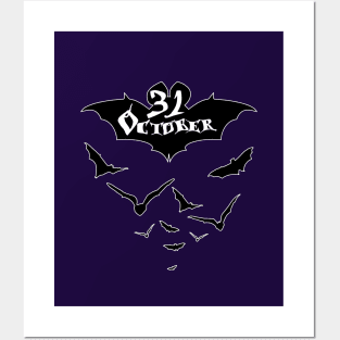 Halloween Black Bat 31 October Party Posters and Art